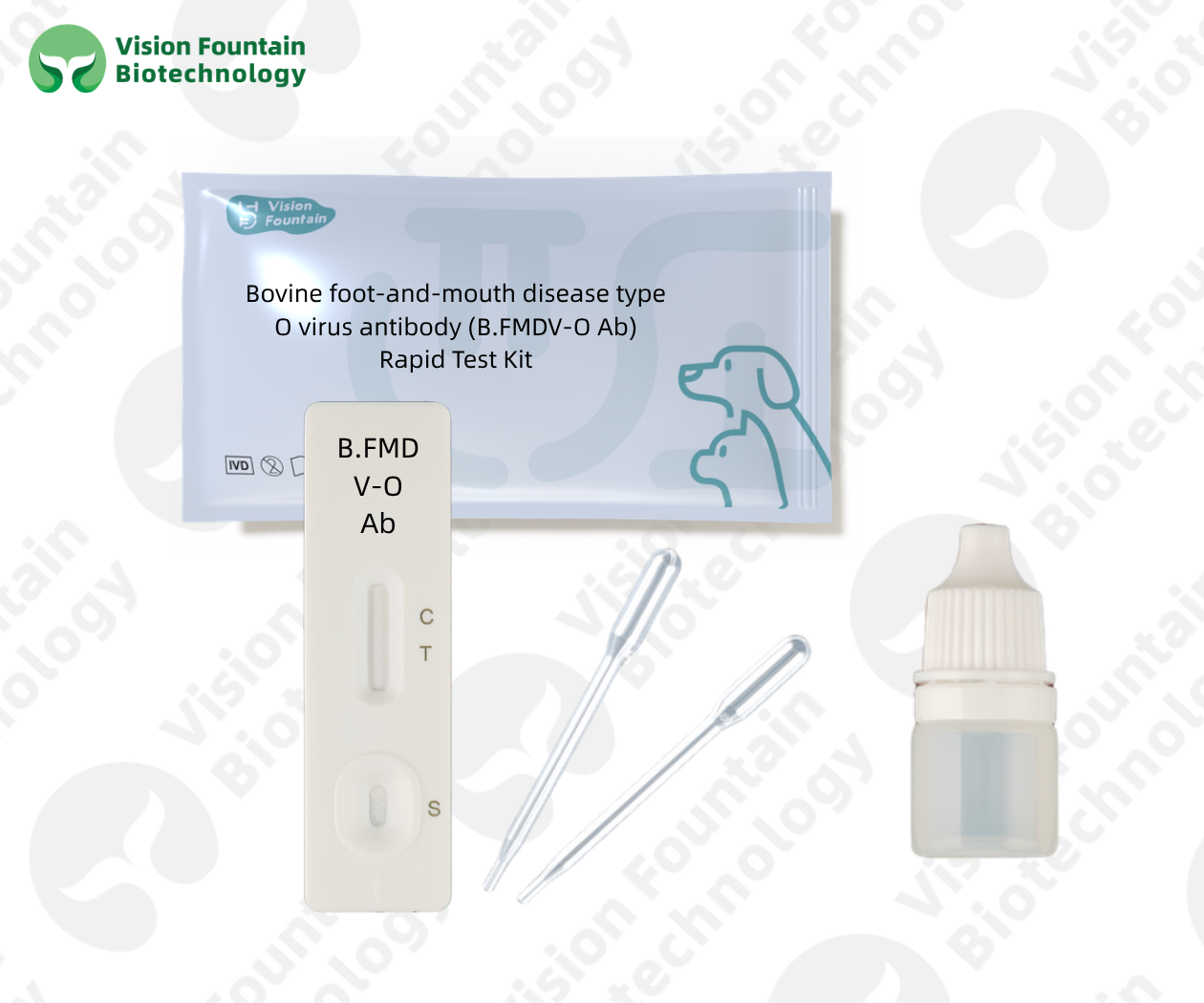 Bovine foot-and-mouth disease type O virus antibody (B.FMDV-O Ab) Rapid Test Kit