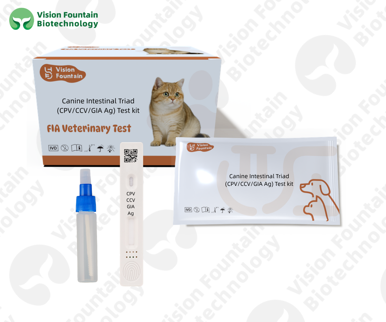 Canine Intestinal Triad (CPV/CCV/GIA Ag) Test kit