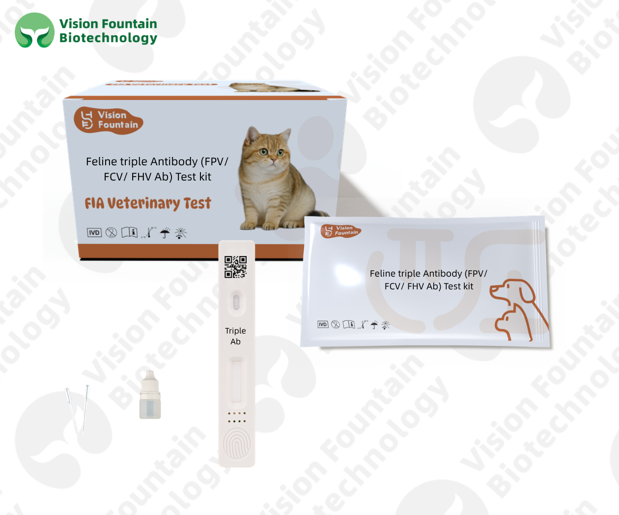 Feline triple Antibody (FPV/ FCV/ FHV Ab) Test kit