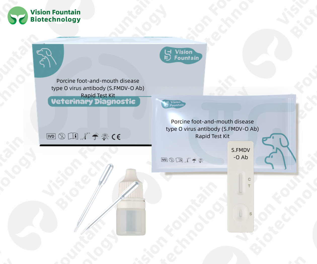 Porcine foot-and-mouth disease type O virus antibody (S.FMDV-O Ab) Rapid Test Kit