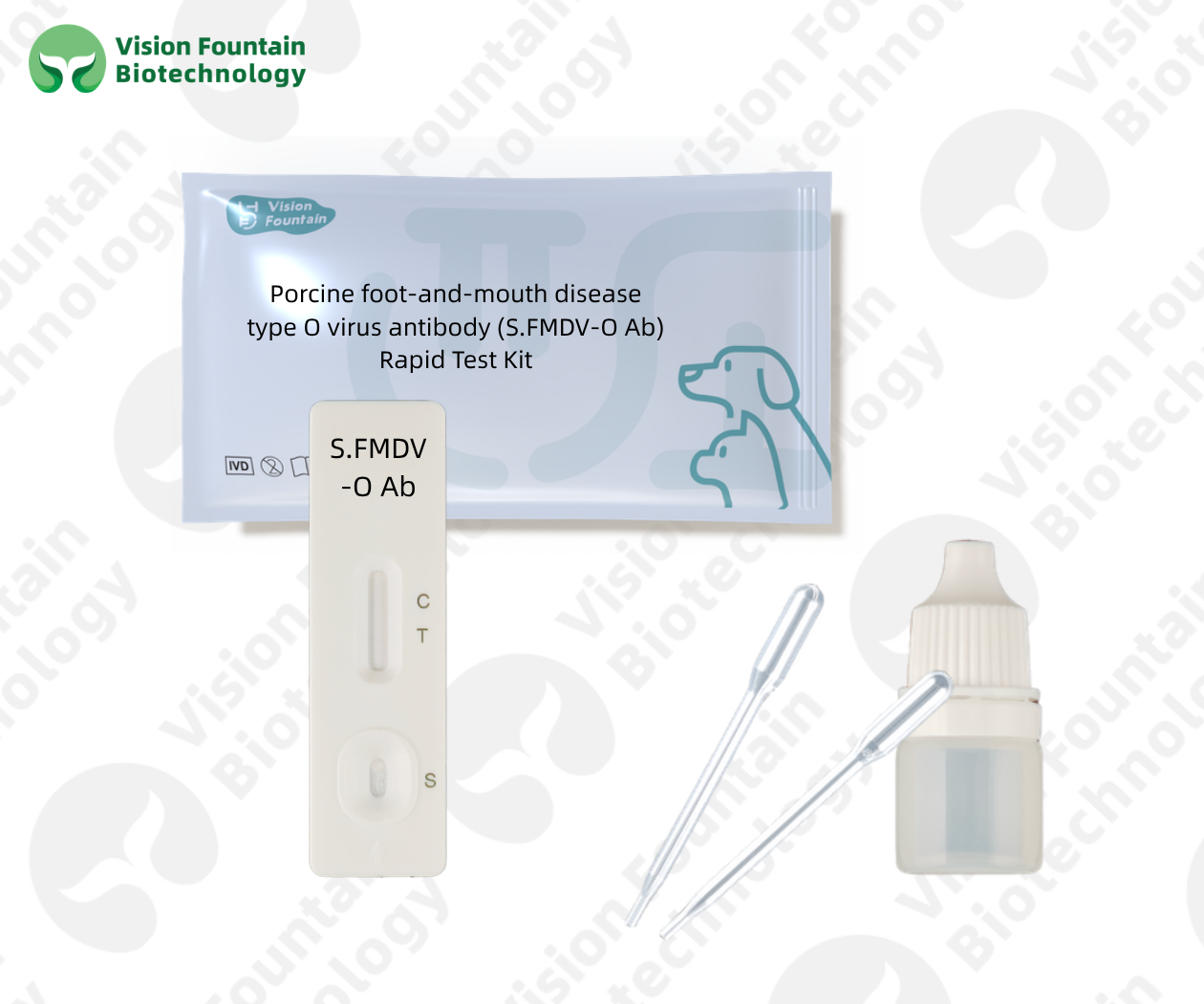 Porcine foot-and-mouth disease type O virus antibody (S.FMDV-O Ab) Rapid Test Kit