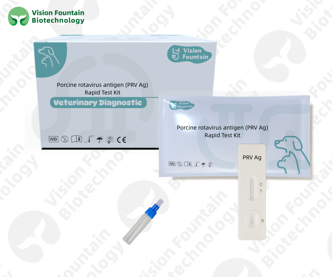 Porcine rotavirus antigen (PRV Ag) Rapid Test Kit