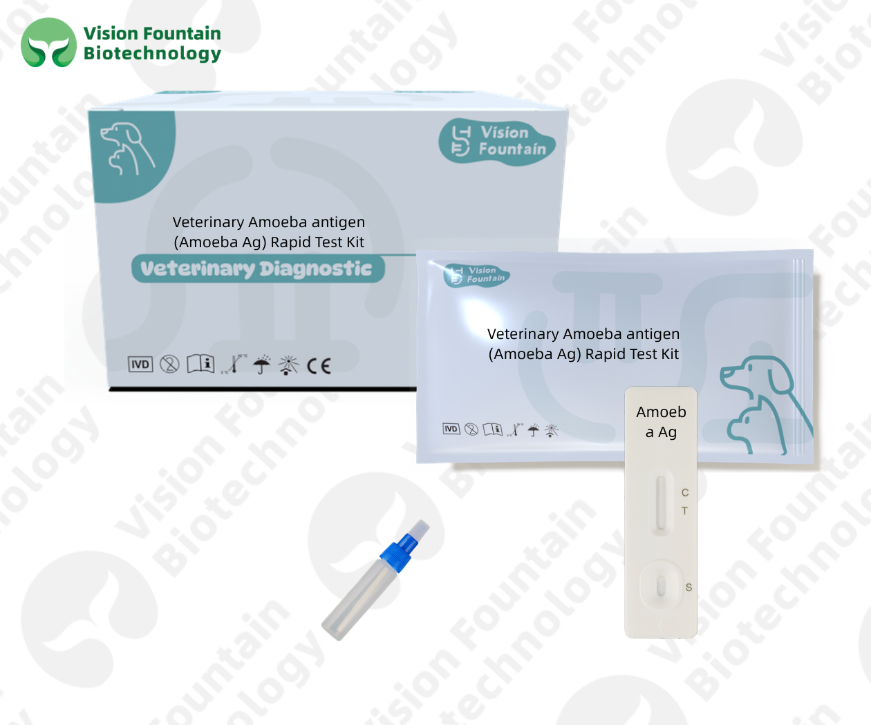 Veterinary Amoeba antigen (Amoeba Ag) Rapid Test Kit
